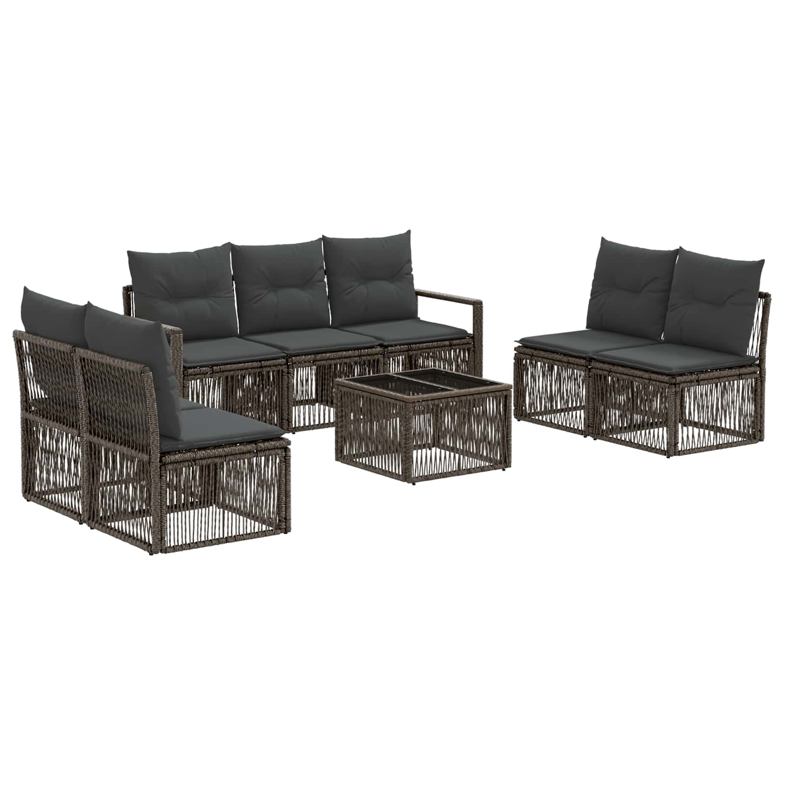 Gartensofa-set 8 stk. Grau Poly-Rattan