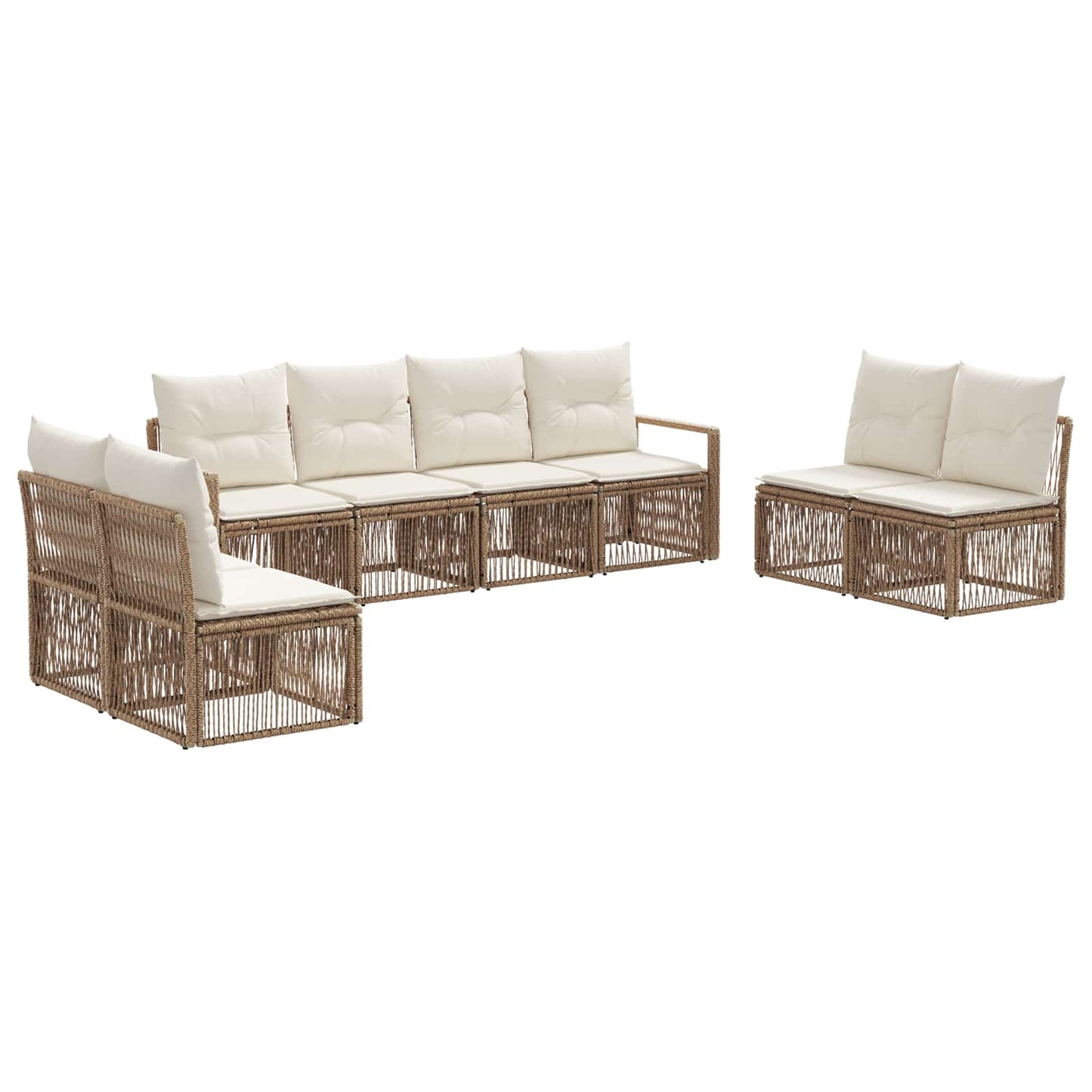Gartensofa-set 8 pcs Beige Poly-Rattan