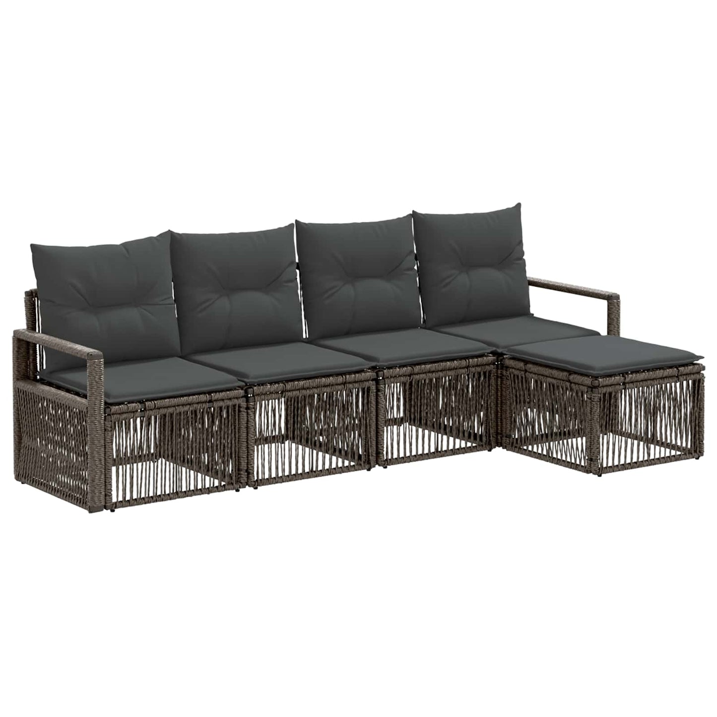 Gartensofa-set 4 stk. Grau Poly-Rattan
