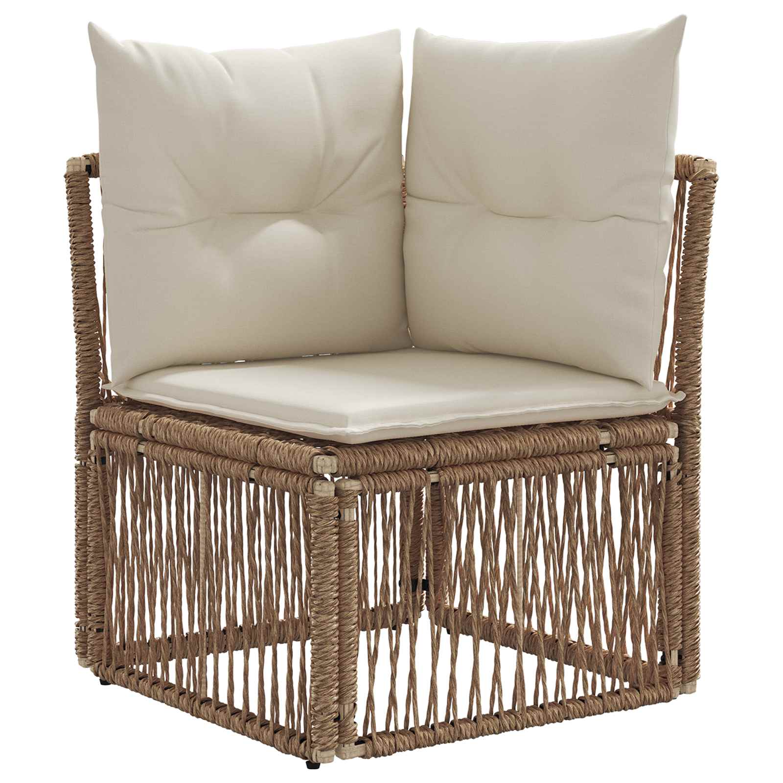 Gartensofa-set 5 stk. Beige Poly-Rattan