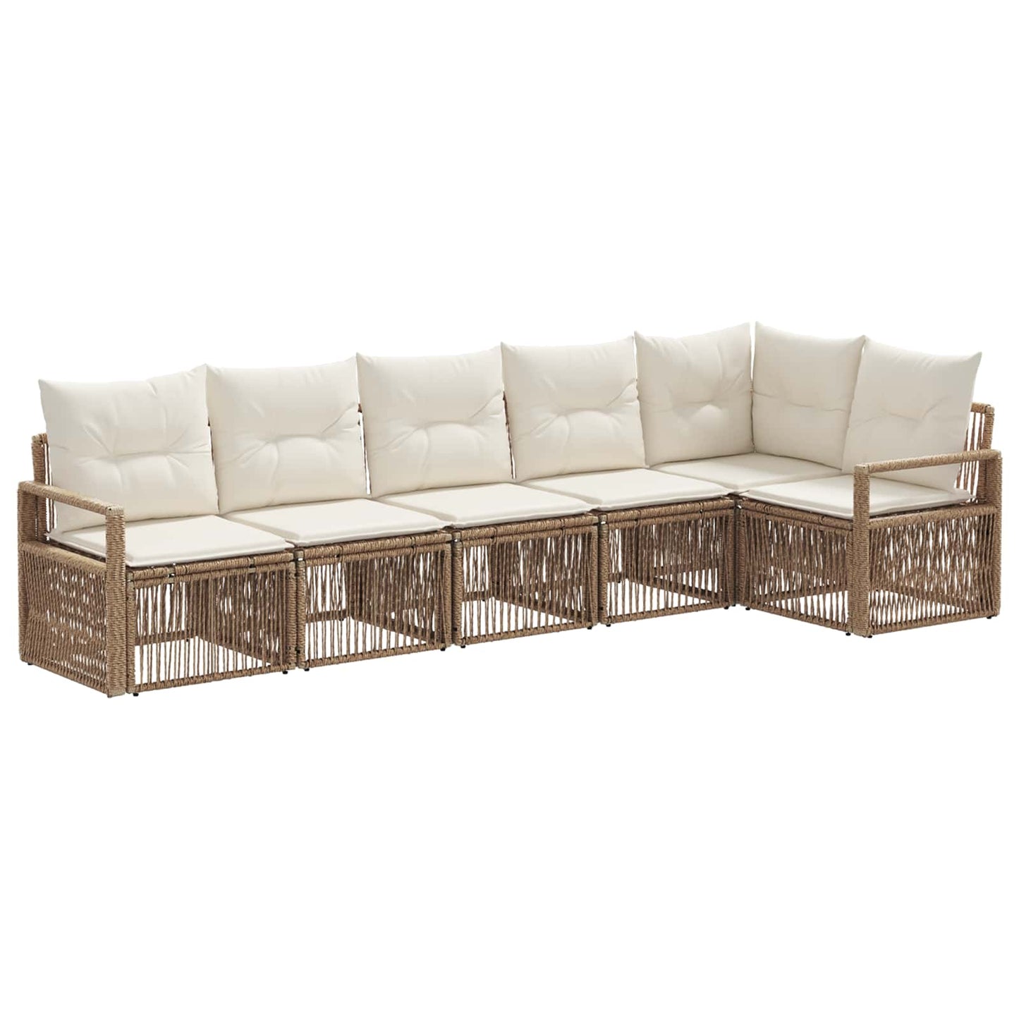 Gartensofa-set 6 pcs Beige Poly-Rattan
