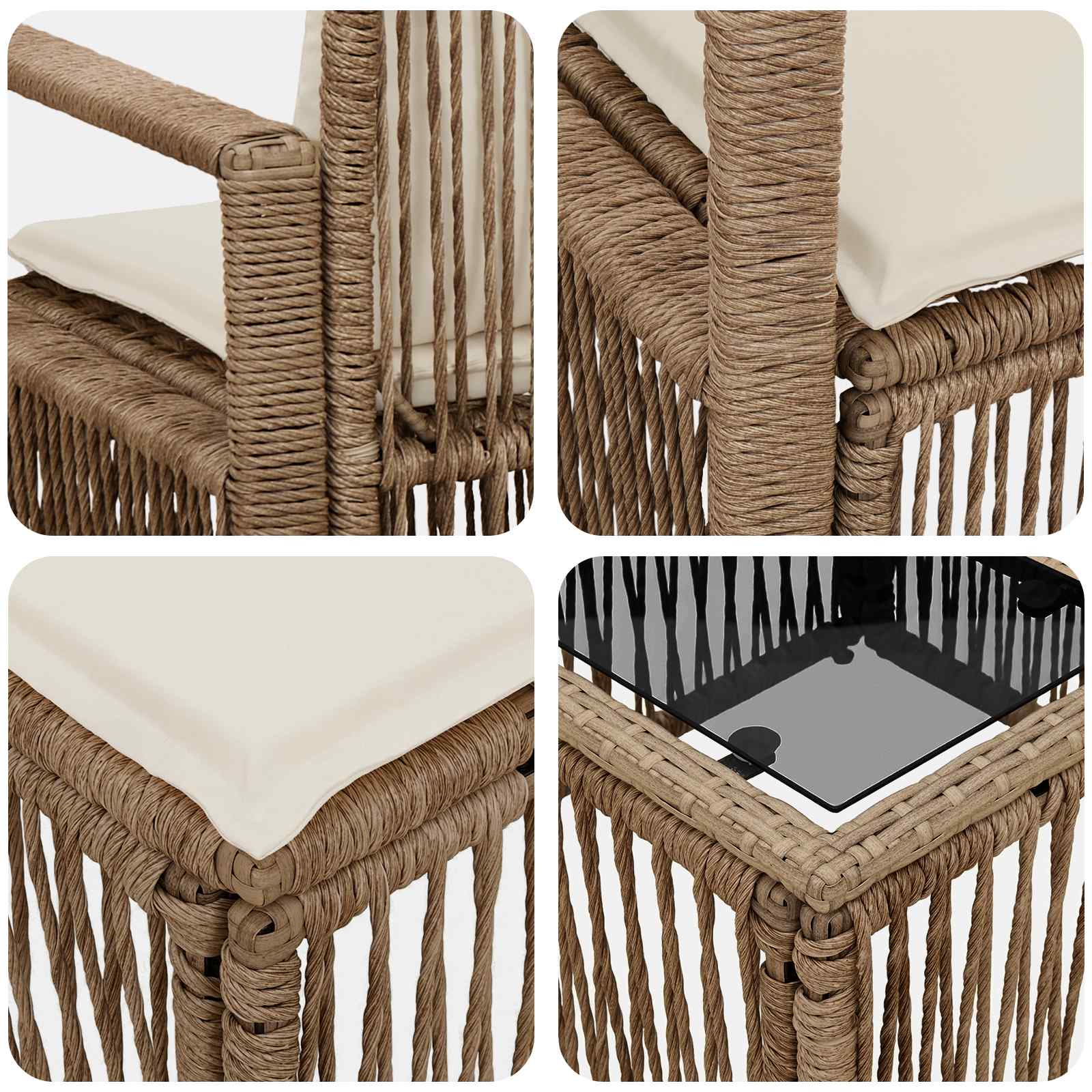 Gartensofa-set 7 pcs Beige Poly-Rattan