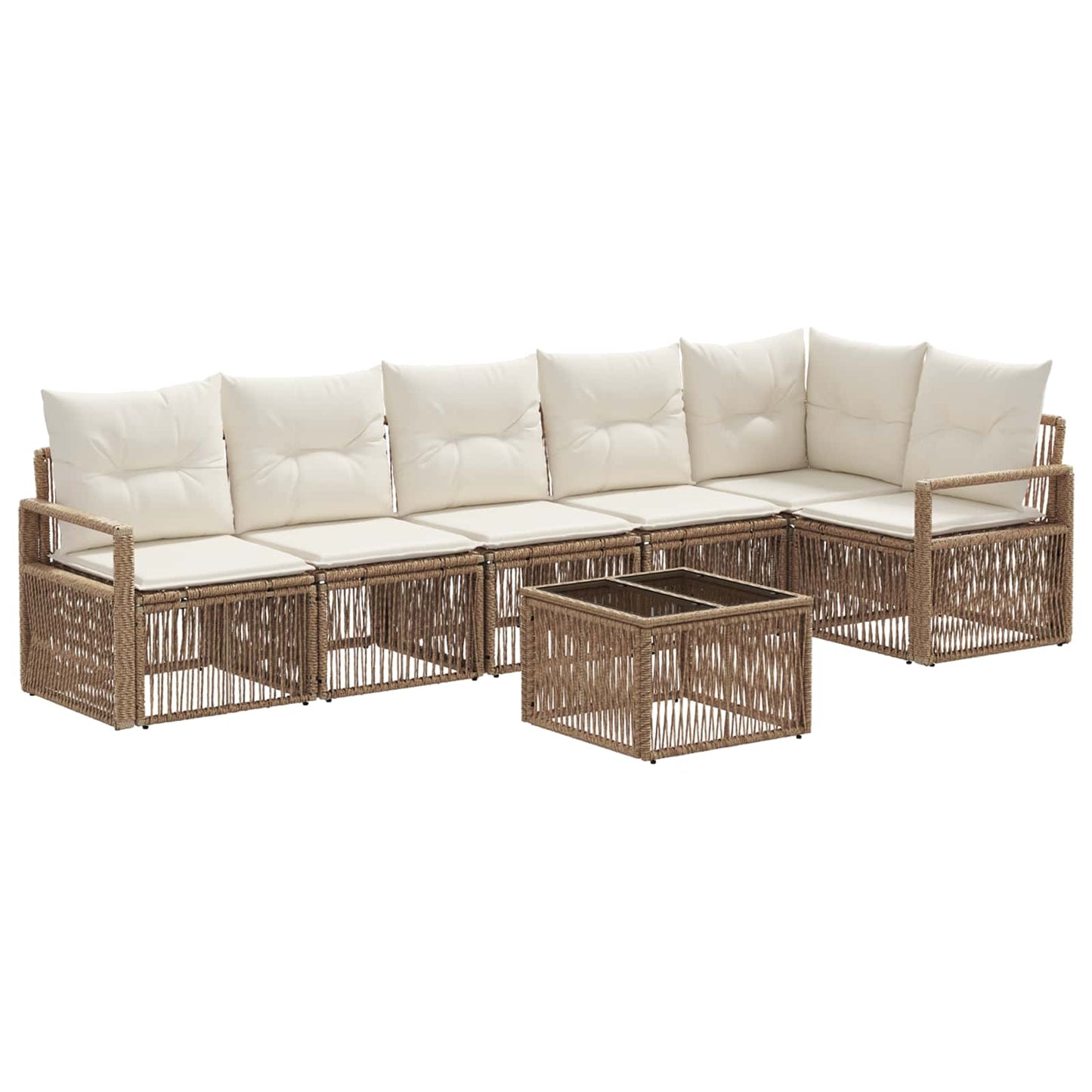 Gartensofa-set 7 pcs Beige Poly-Rattan