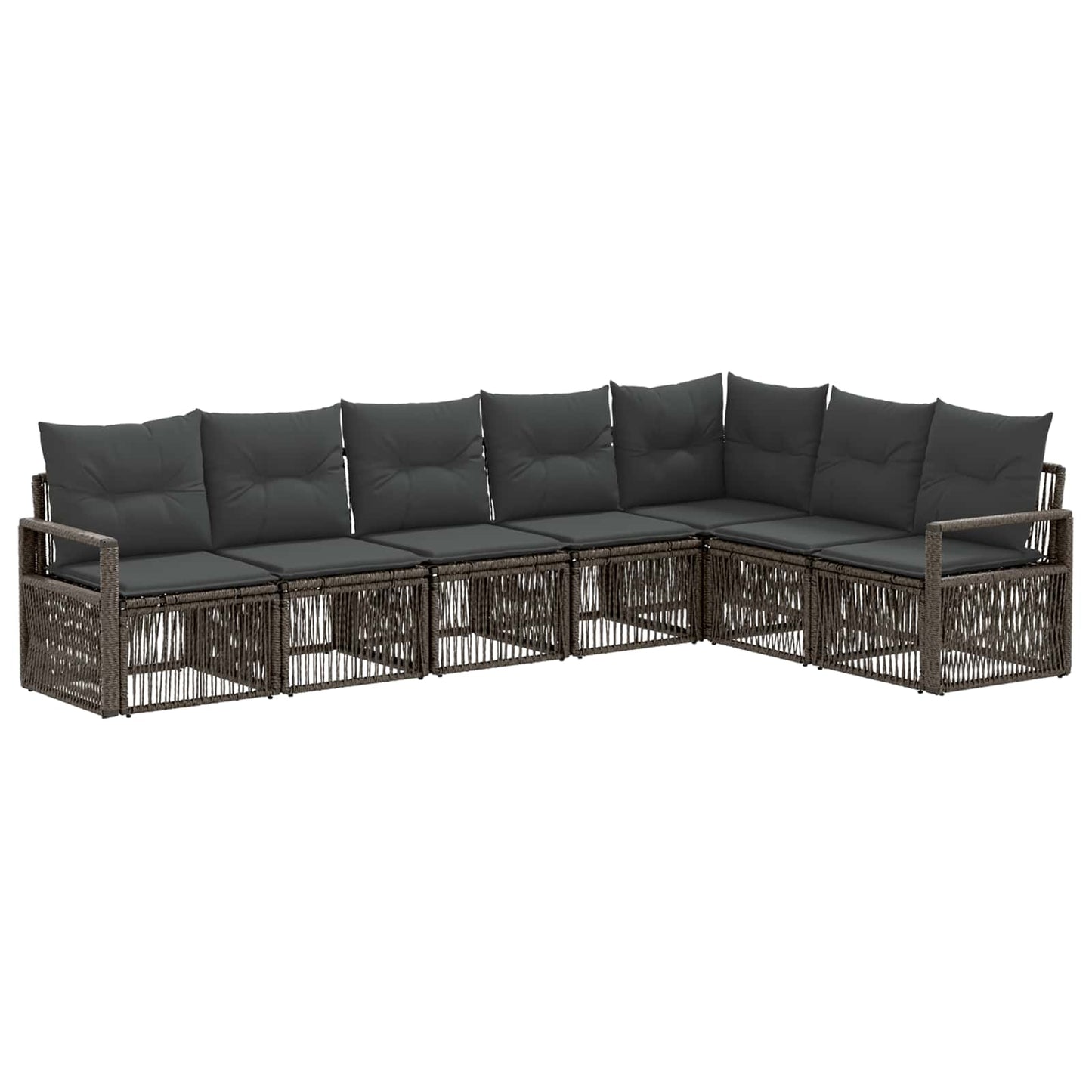 Gartensofa-set 7 pcs Grau Poly-Rattan