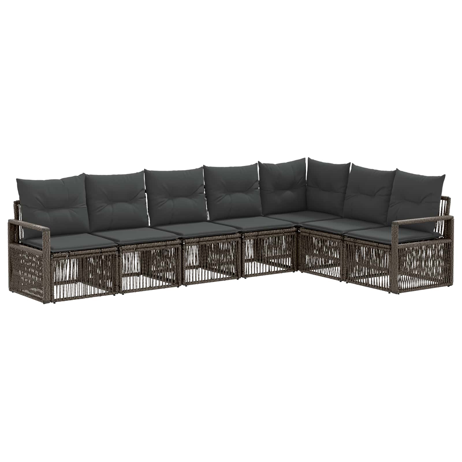 Gartensofa-set 7 pcs Grau Poly-Rattan