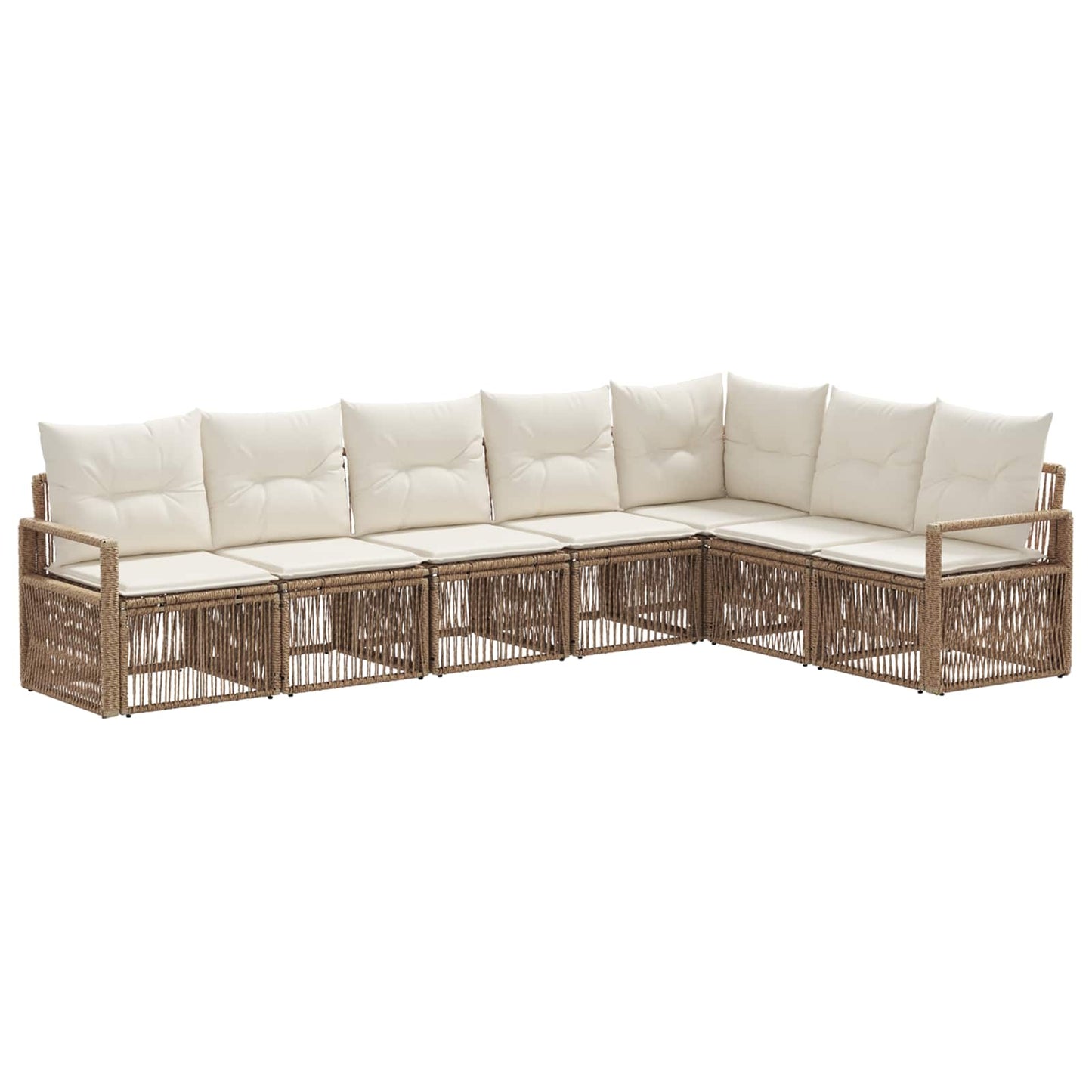 Gartensofa-set 7 pcs Beige Poly-Rattan