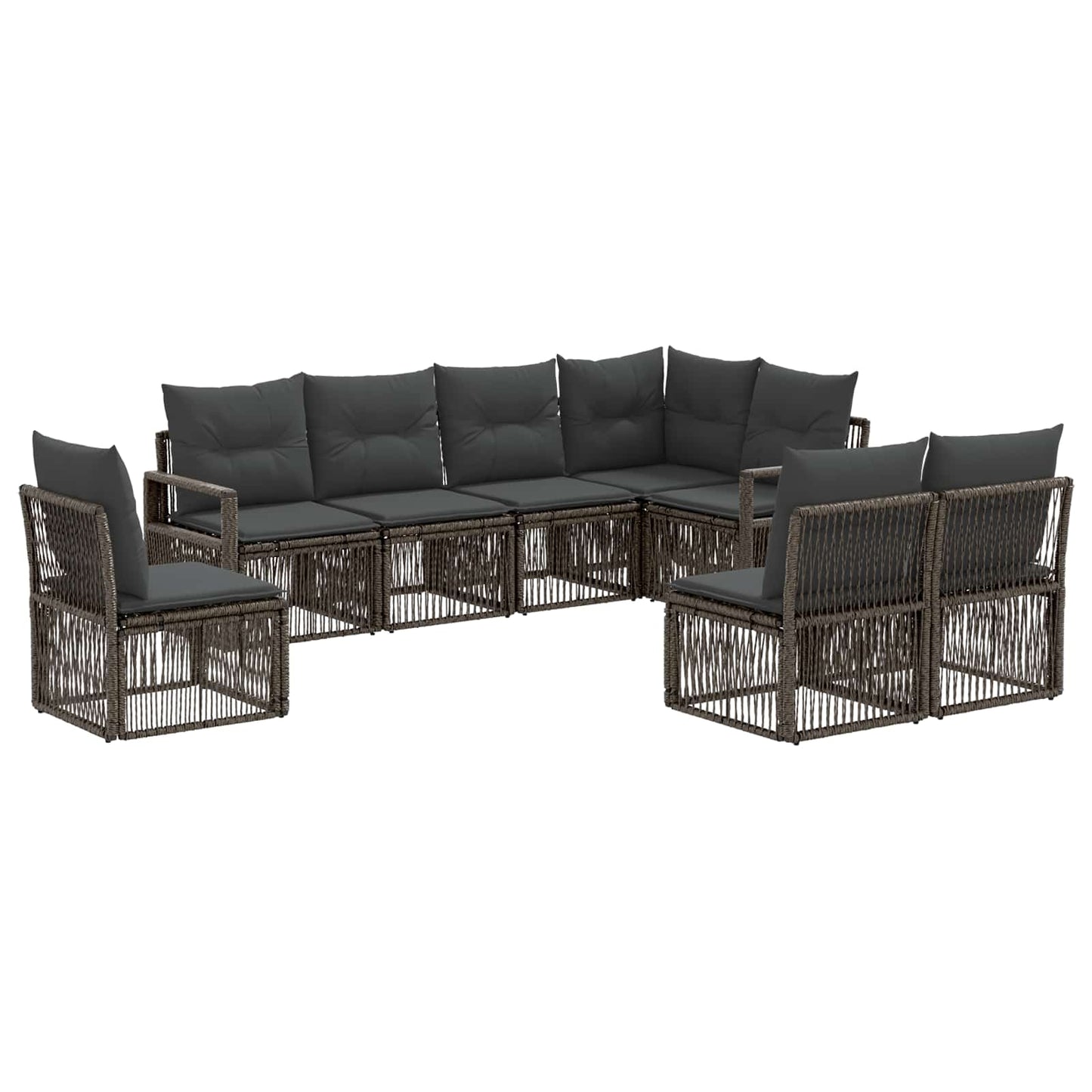 Gartensofa-set 8 pcs Grau Poly-Rattan