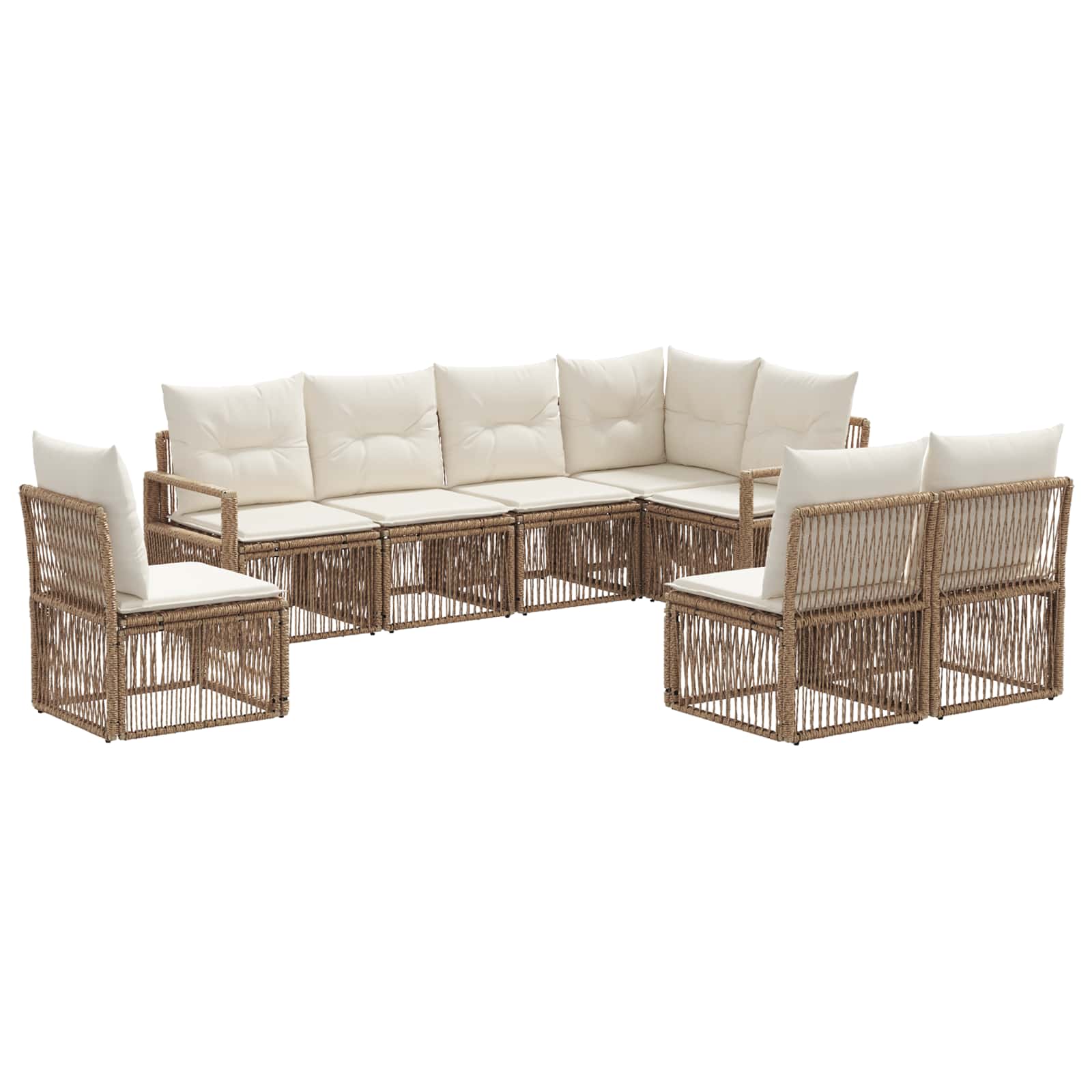 Gartensofa-set 8 pcs Beige Poly-Rattan