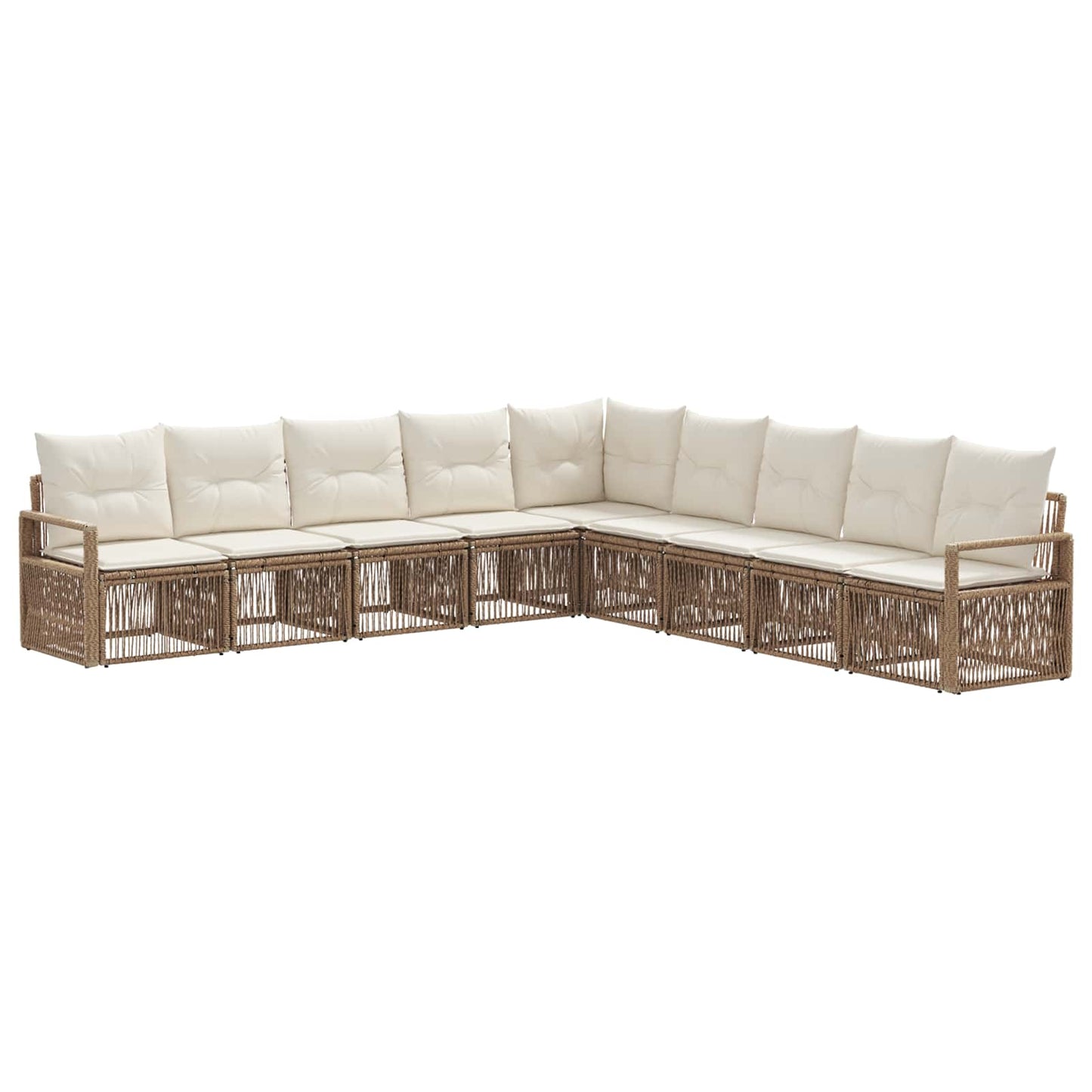 Gartensofa-set 9 pcs Beige Poly-Rattan