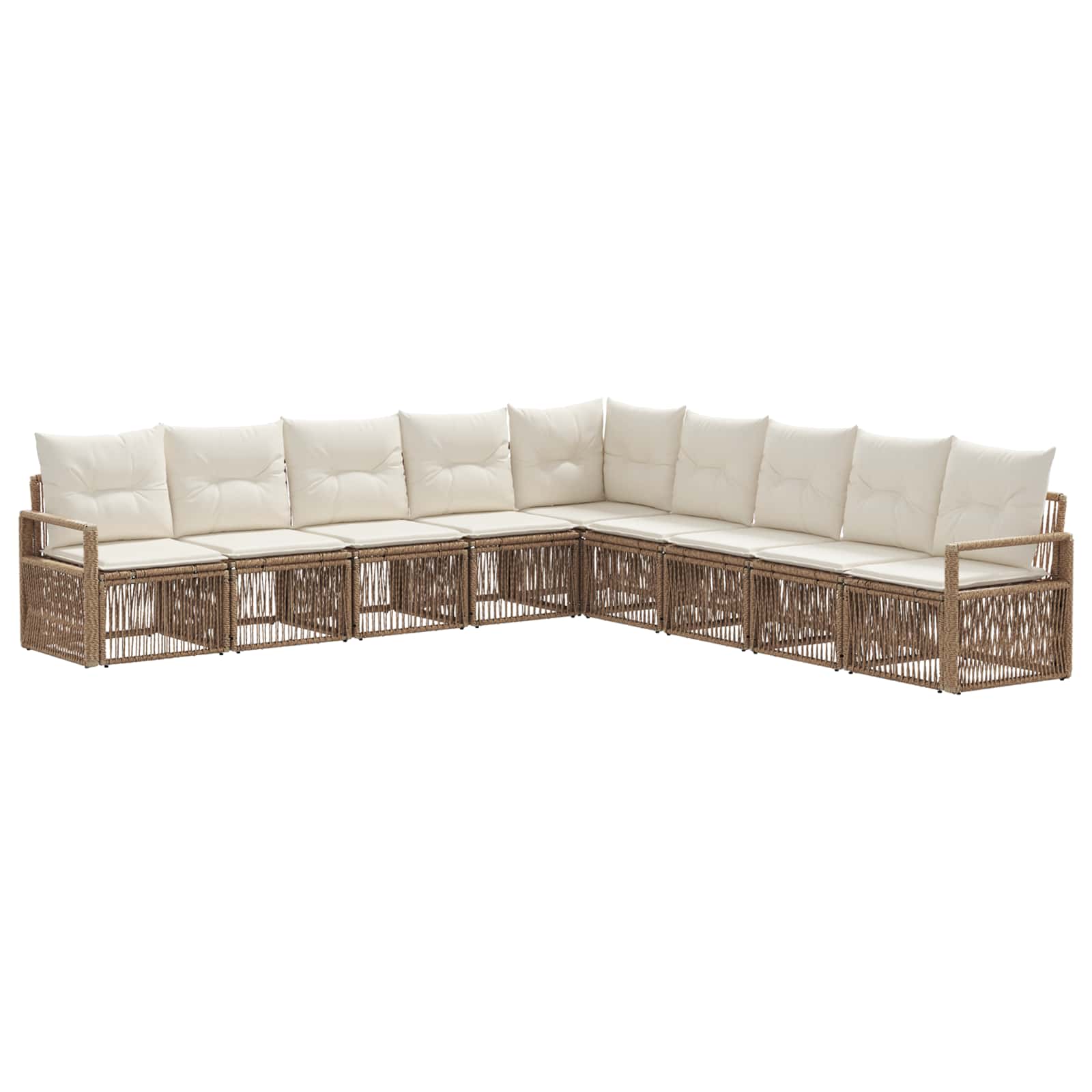 Gartensofa-set 9 pcs Beige Poly-Rattan