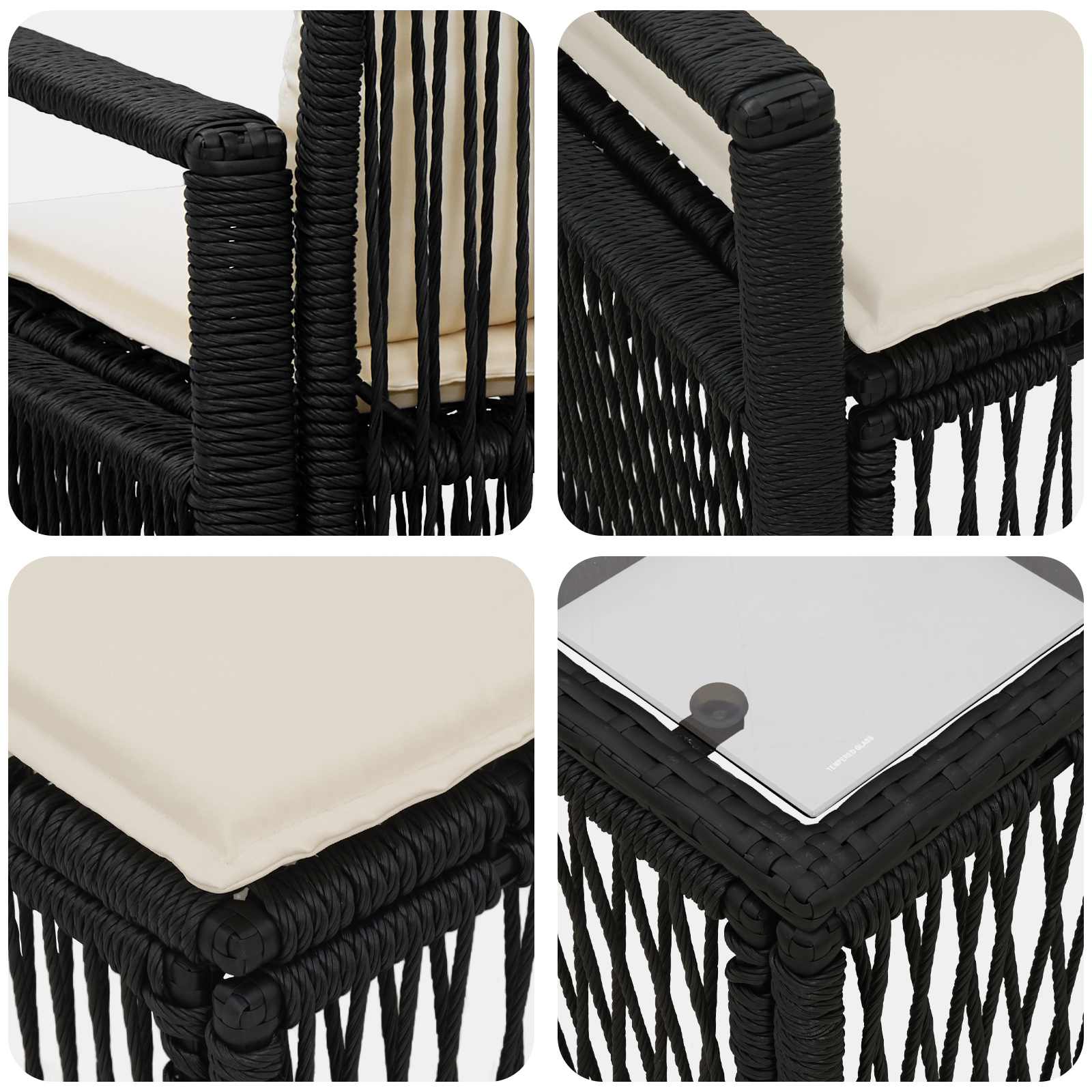 Gartensofa-set 10 stk. Schwarz Poly-Rattan