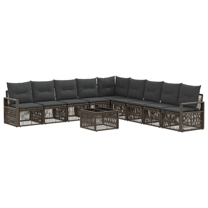 Gartensofa-set 10 stk. Grau Poly-Rattan