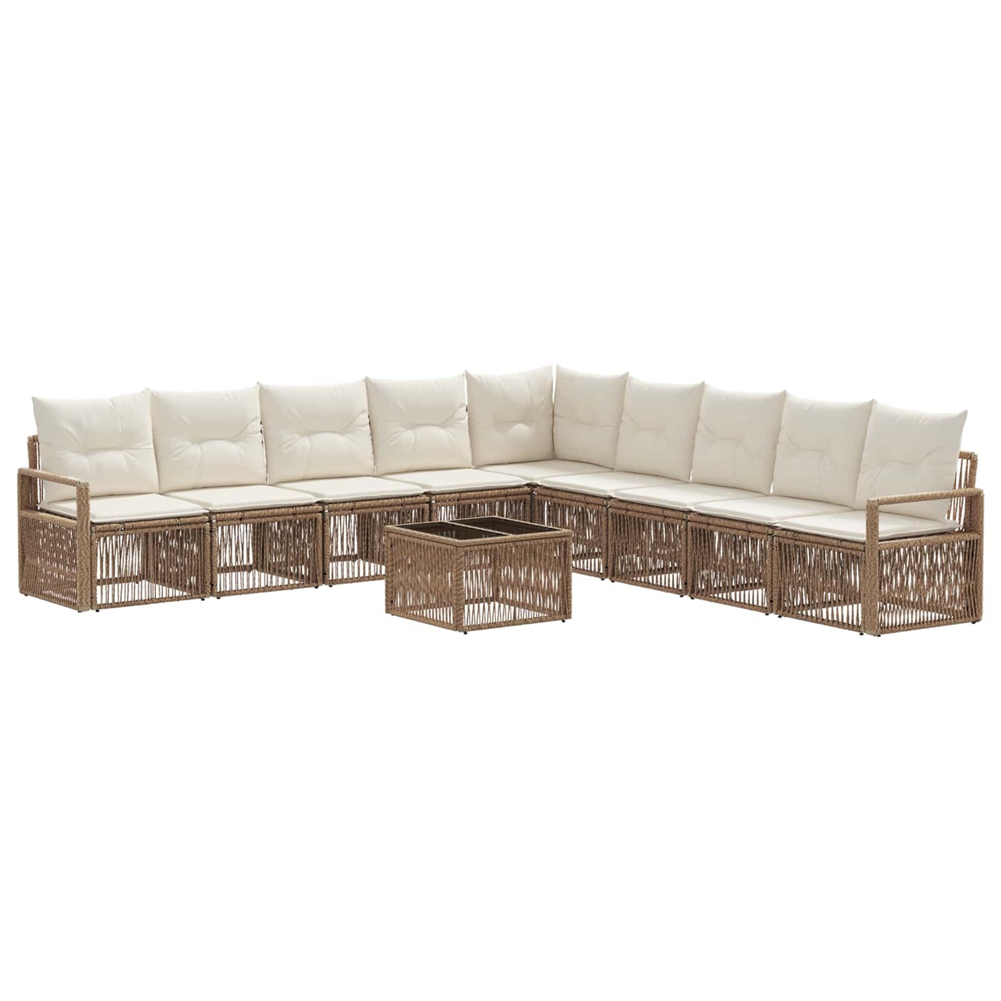 Gartensofa-set 10 pcs Beige Poly-Rattan