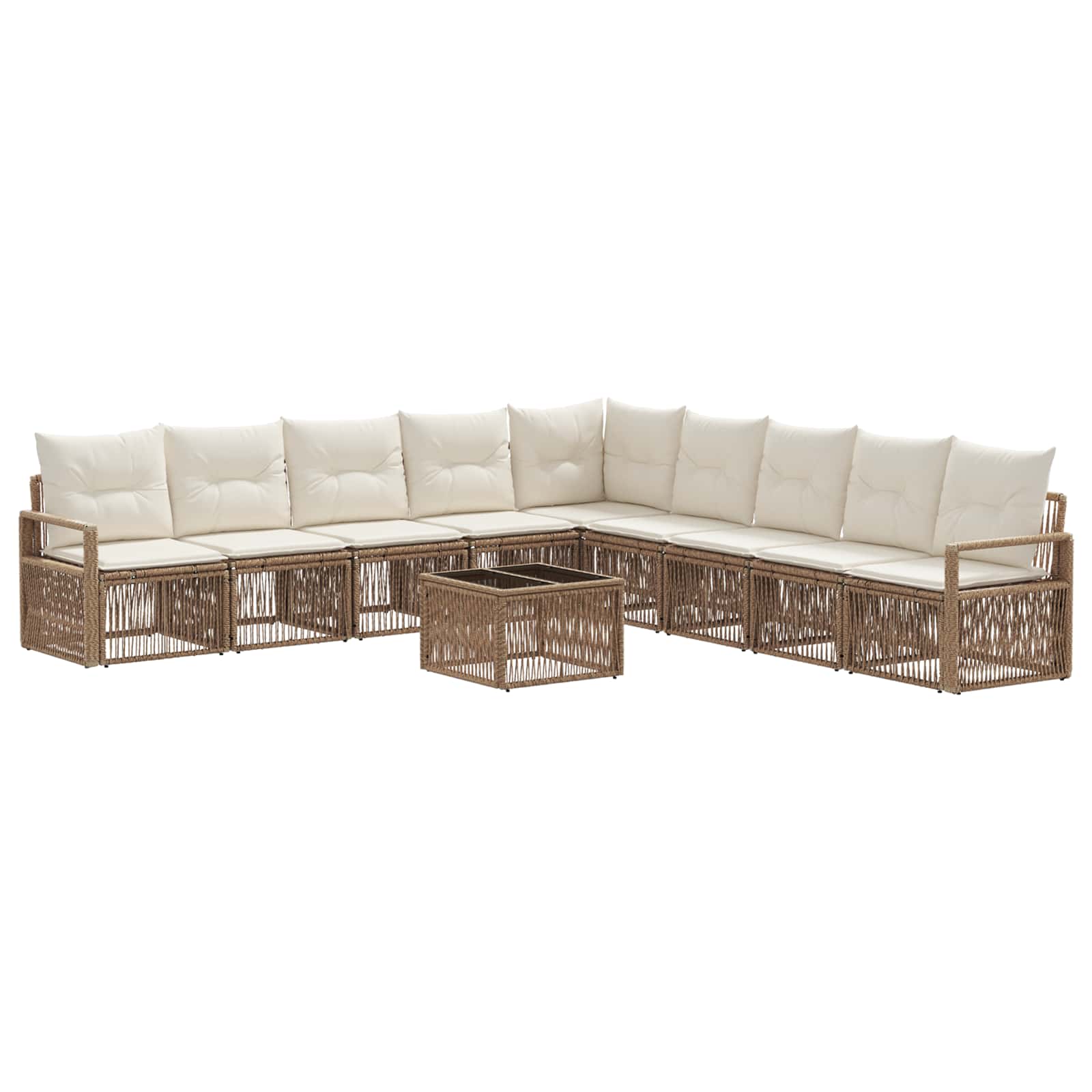 Gartensofa-set 10 pcs Beige Poly-Rattan