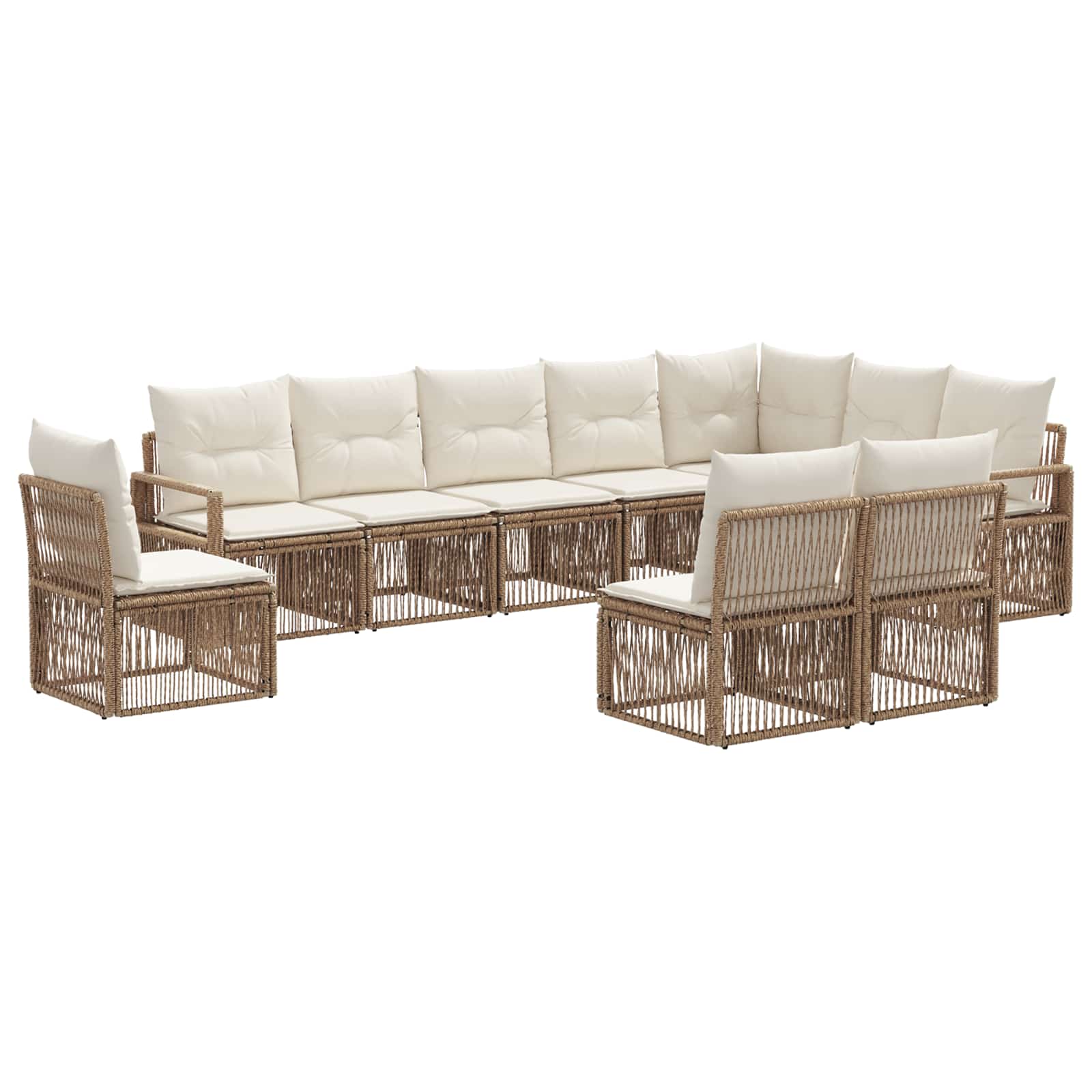 Gartensofa-set 10 pcs Beige Poly-Rattan