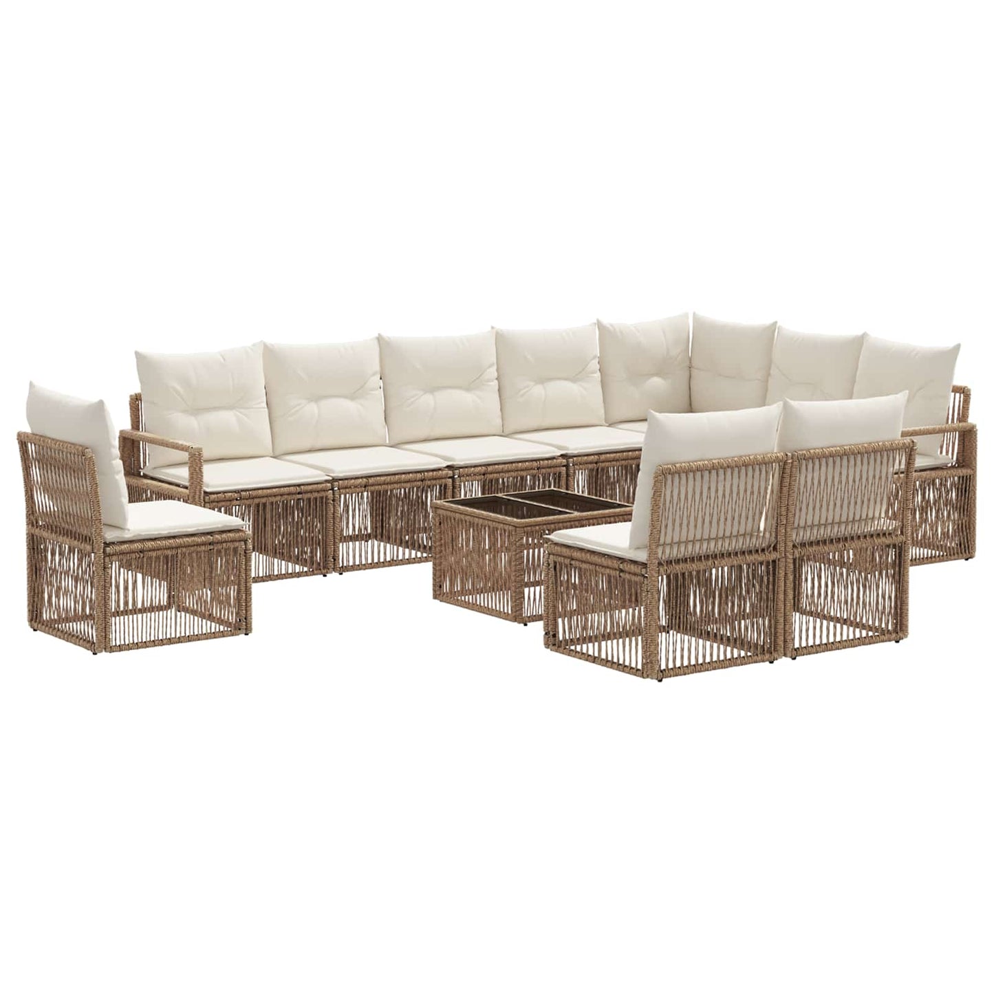 Gartensofa-set 11 pcs Beige Poly-Rattan
