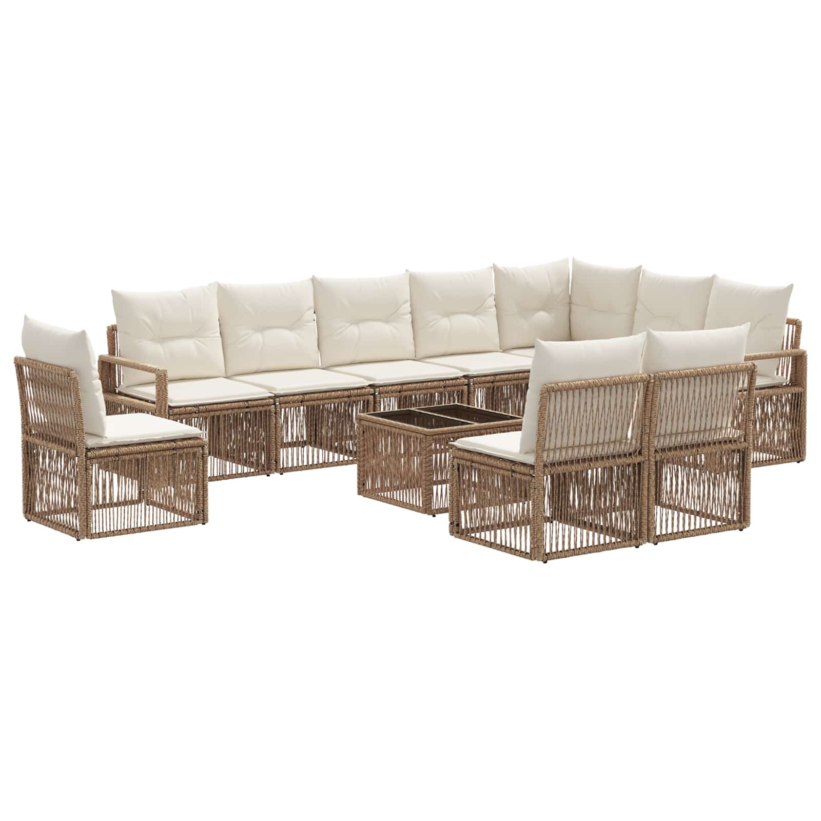 Gartensofa-set 11 pcs Beige Poly-Rattan