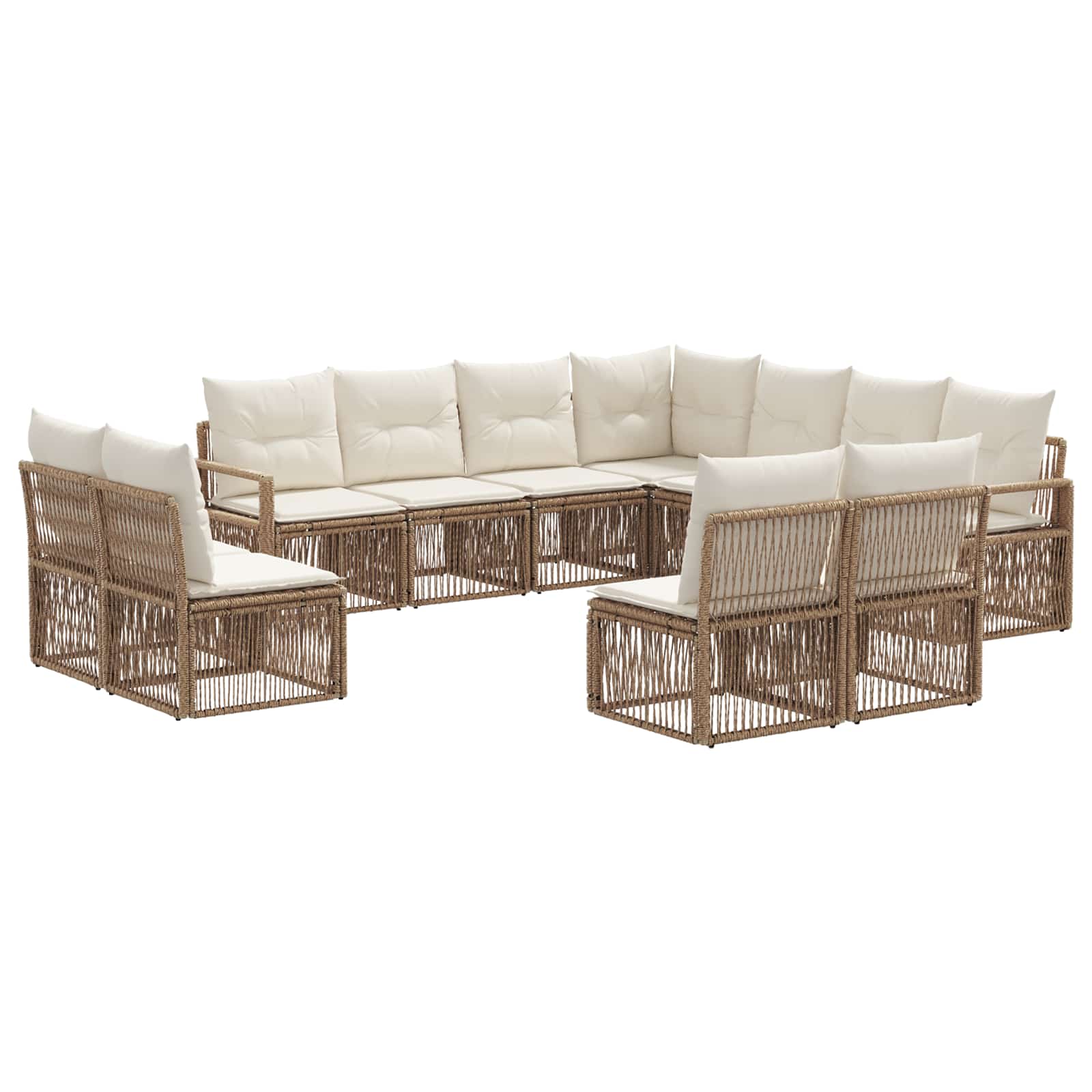 Gartensofa-set 11 pcs Beige Poly-Rattan