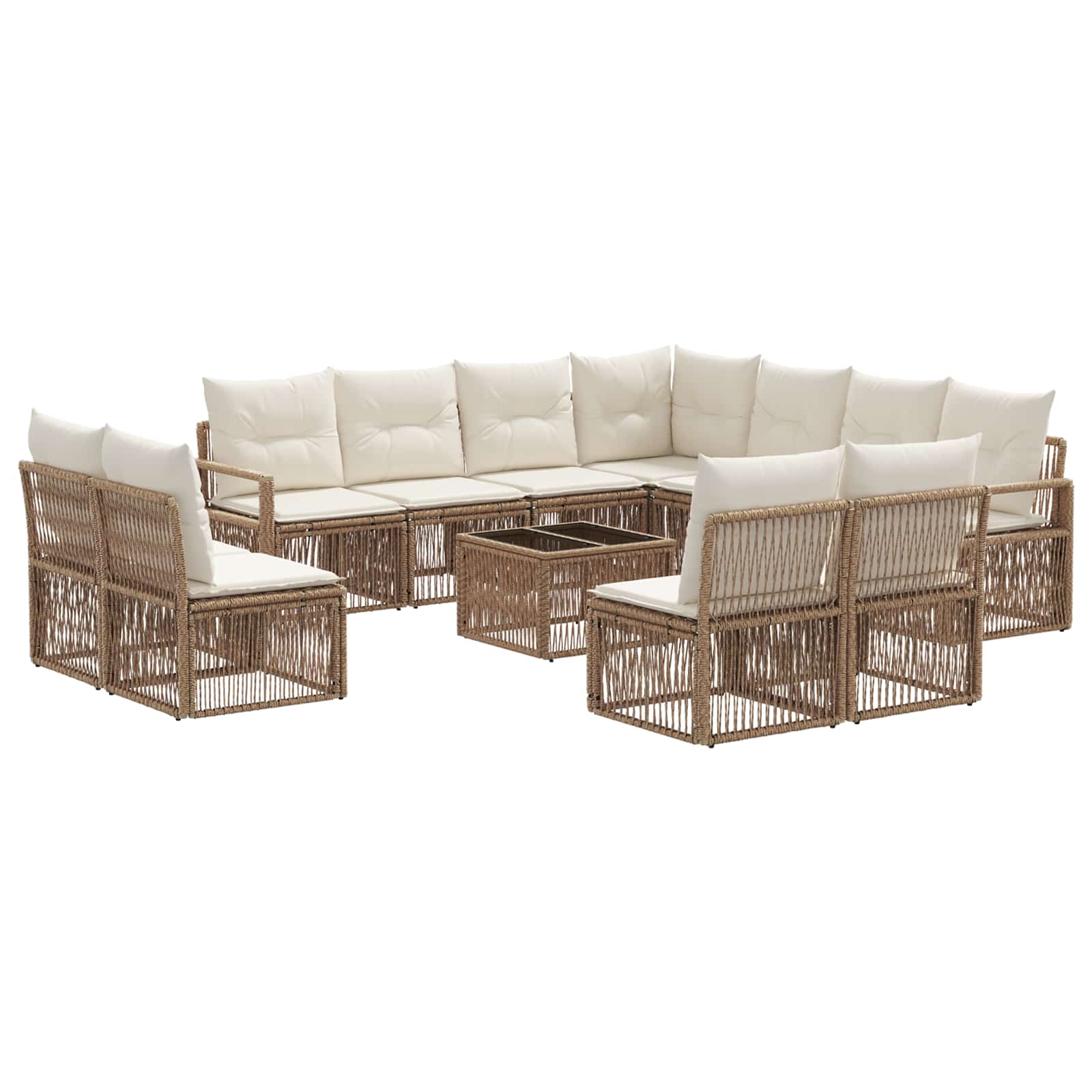 Gartensofa-set 12 pcs Beige Poly-Rattan