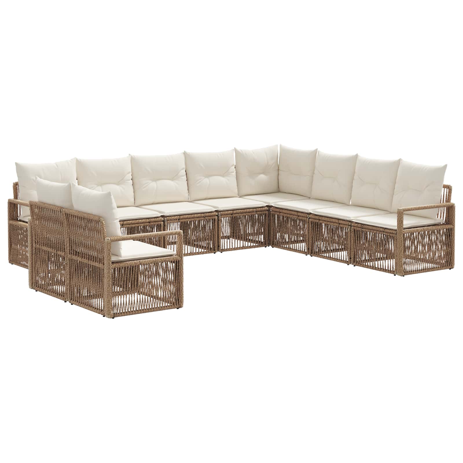 Gartensofa-set 10 pcs Beige Poly-Rattan