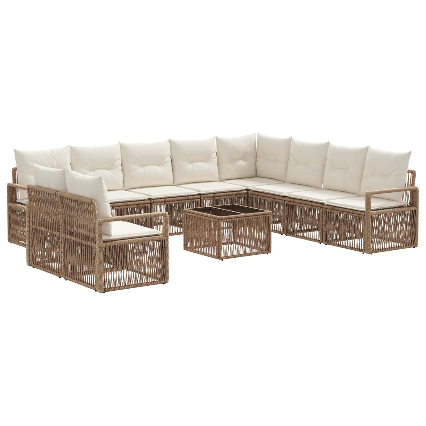 Gartensofa-set 11 pcs Beige Poly-Rattan