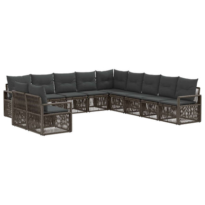 Gartensofa-set 11 stk. Grau Poly-Rattan