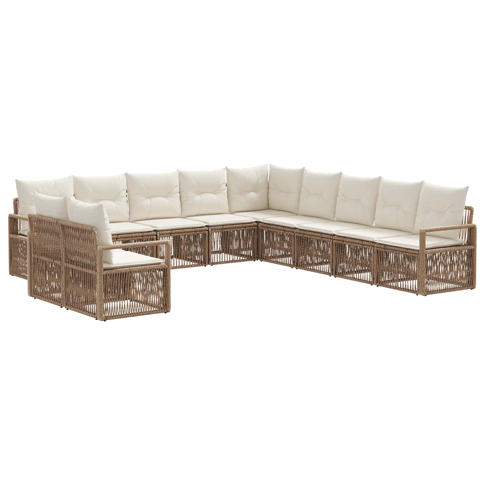 Gartensofa-set 11 pcs Beige Poly-Rattan