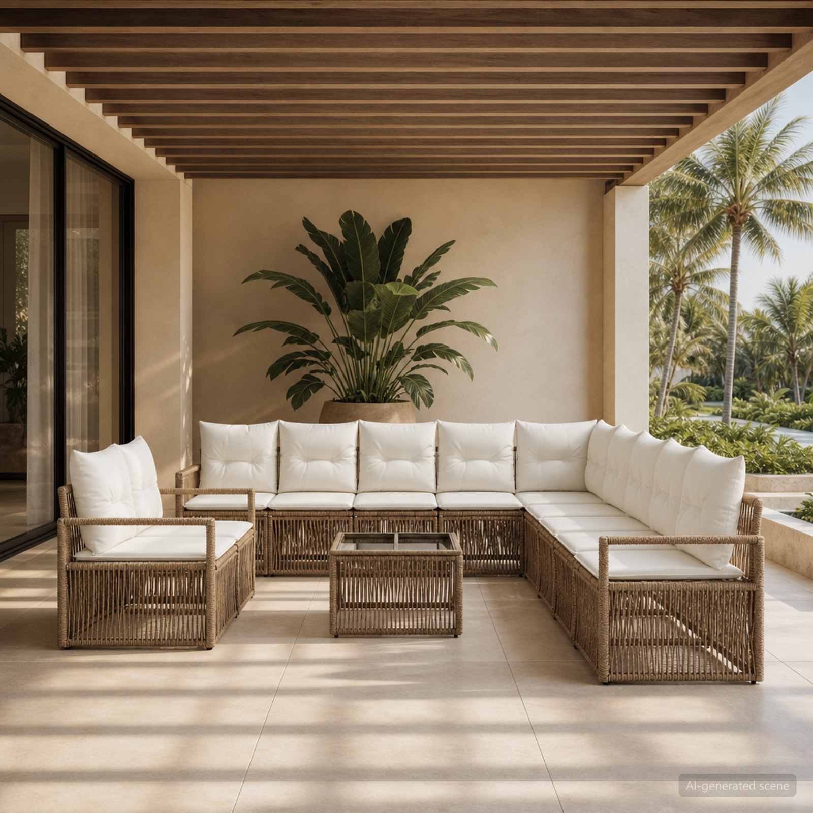 Gartensofa-set 12 pcs Beige Poly-Rattan