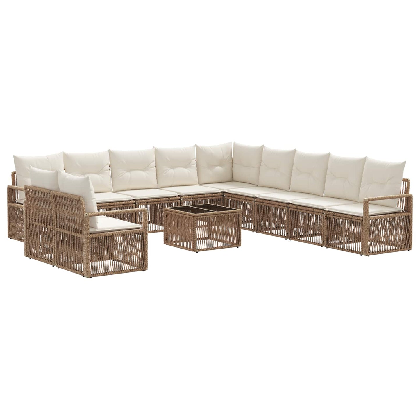 Gartensofa-set 12 pcs Beige Poly-Rattan