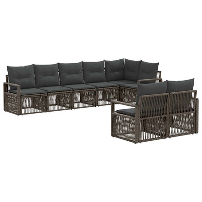 Gartensofa-set 8 stk. Grau Poly-Rattan