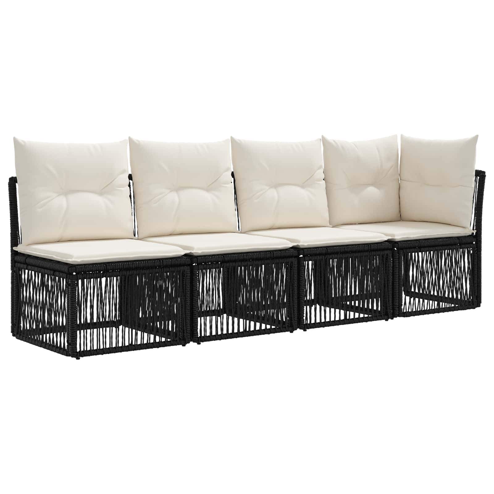 Gartensofa-set 7 stk. Schwarz Poly-Rattan