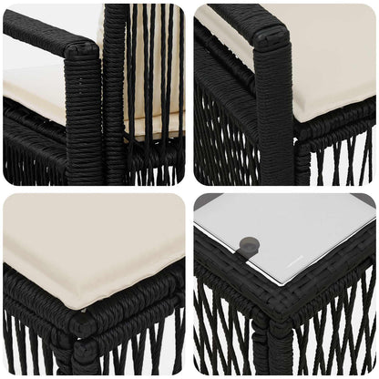 Gartensofa-set 8 stk. Schwarz Poly-Rattan