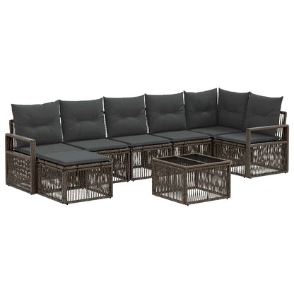 Gartensofa-set 8 stk. Grau Poly-Rattan
