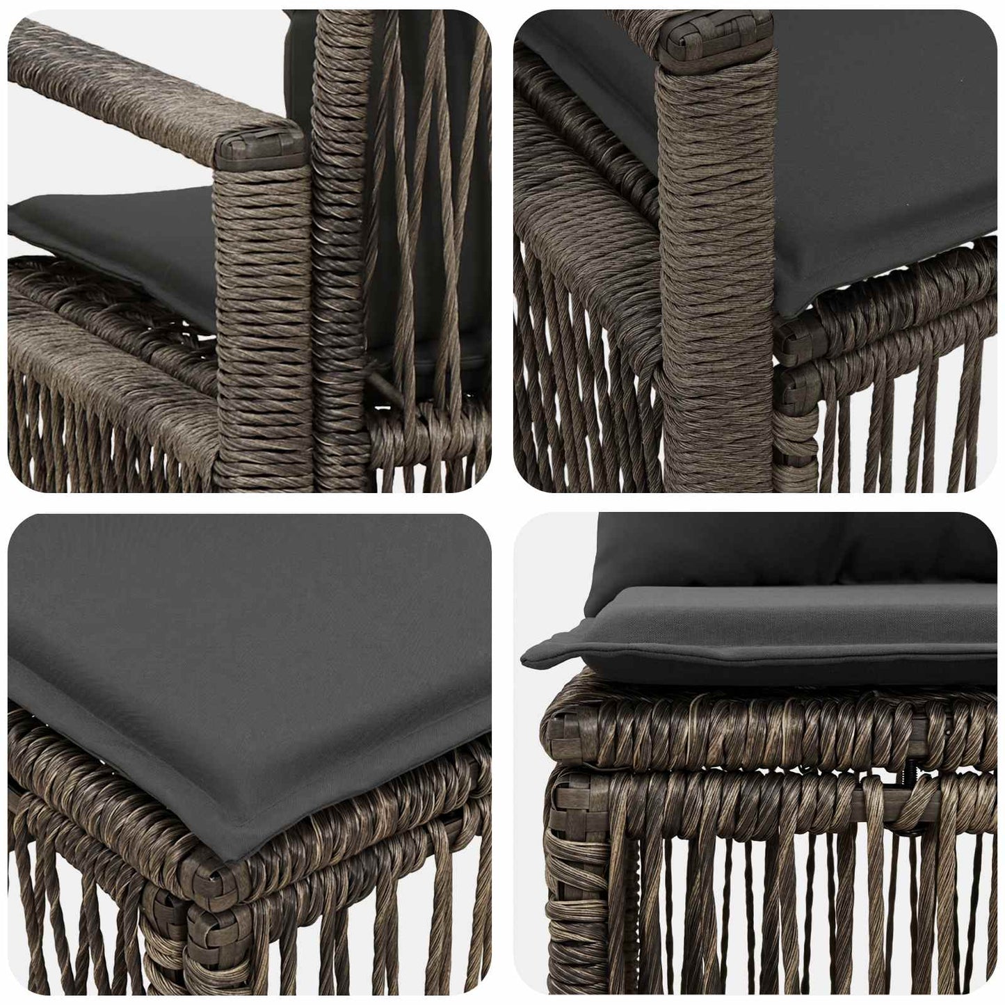 Gartensofa-set 7 stk. Grau Poly-Rattan
