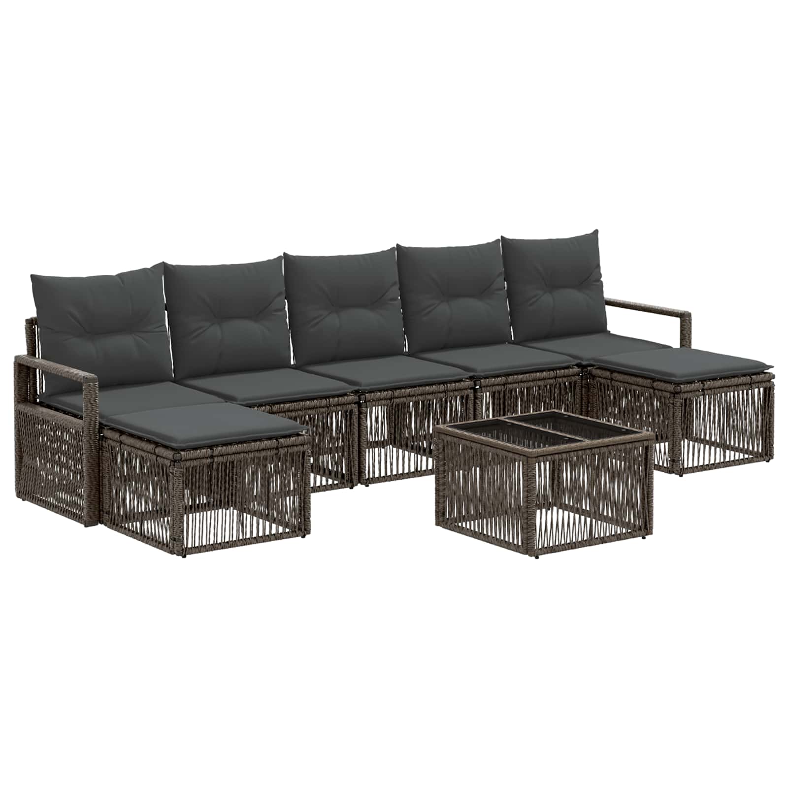 Gartensofa-set 8 stk. Grau Poly-Rattan