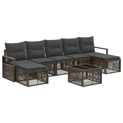 Gartensofa-set 8 stk. Grau Poly-Rattan