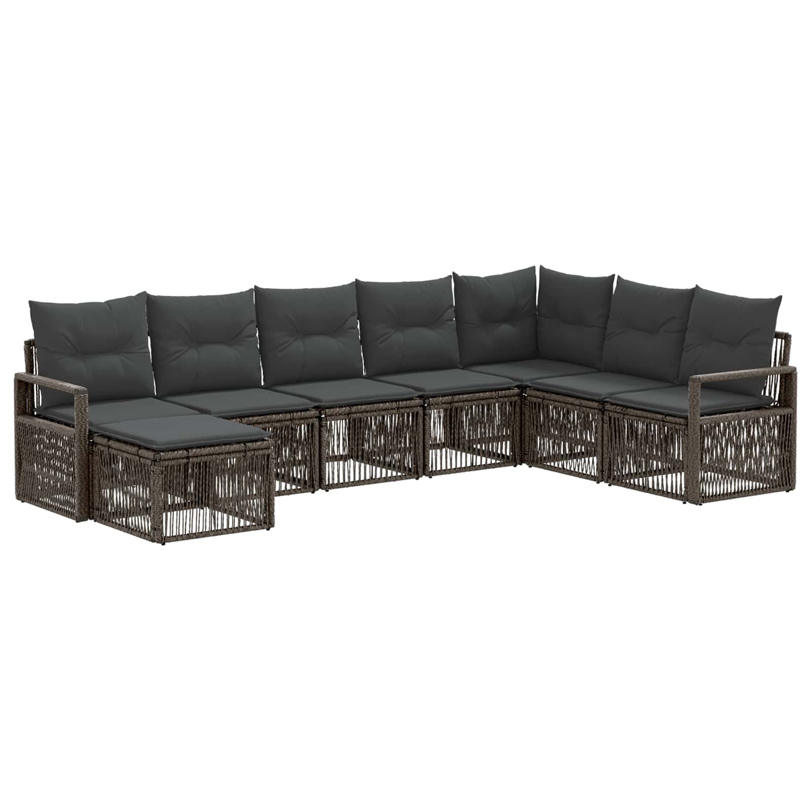 Gartensofa-set 8 stk. Grau Poly-Rattan