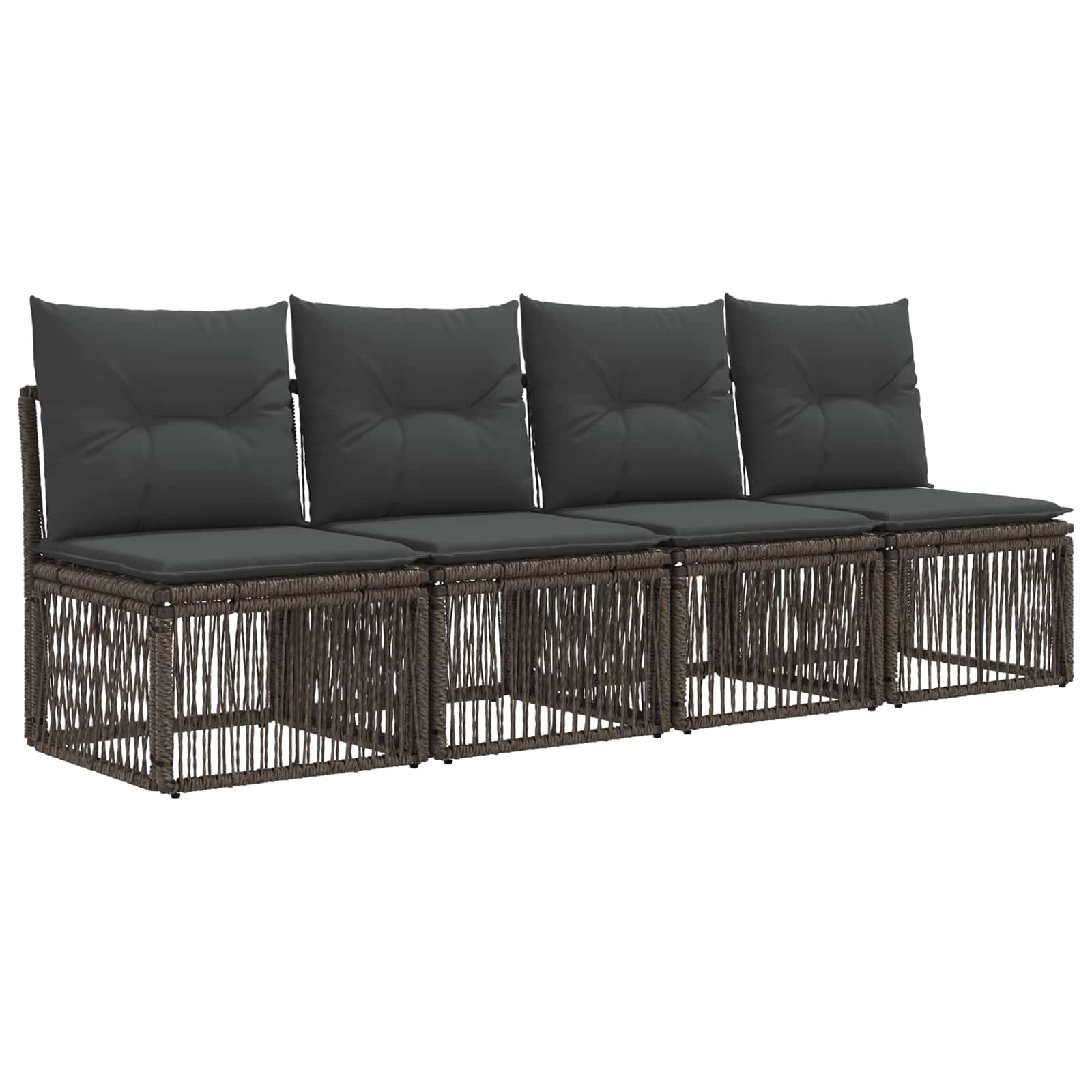 Gartensofa-set 9 stk. Grau Poly-Rattan