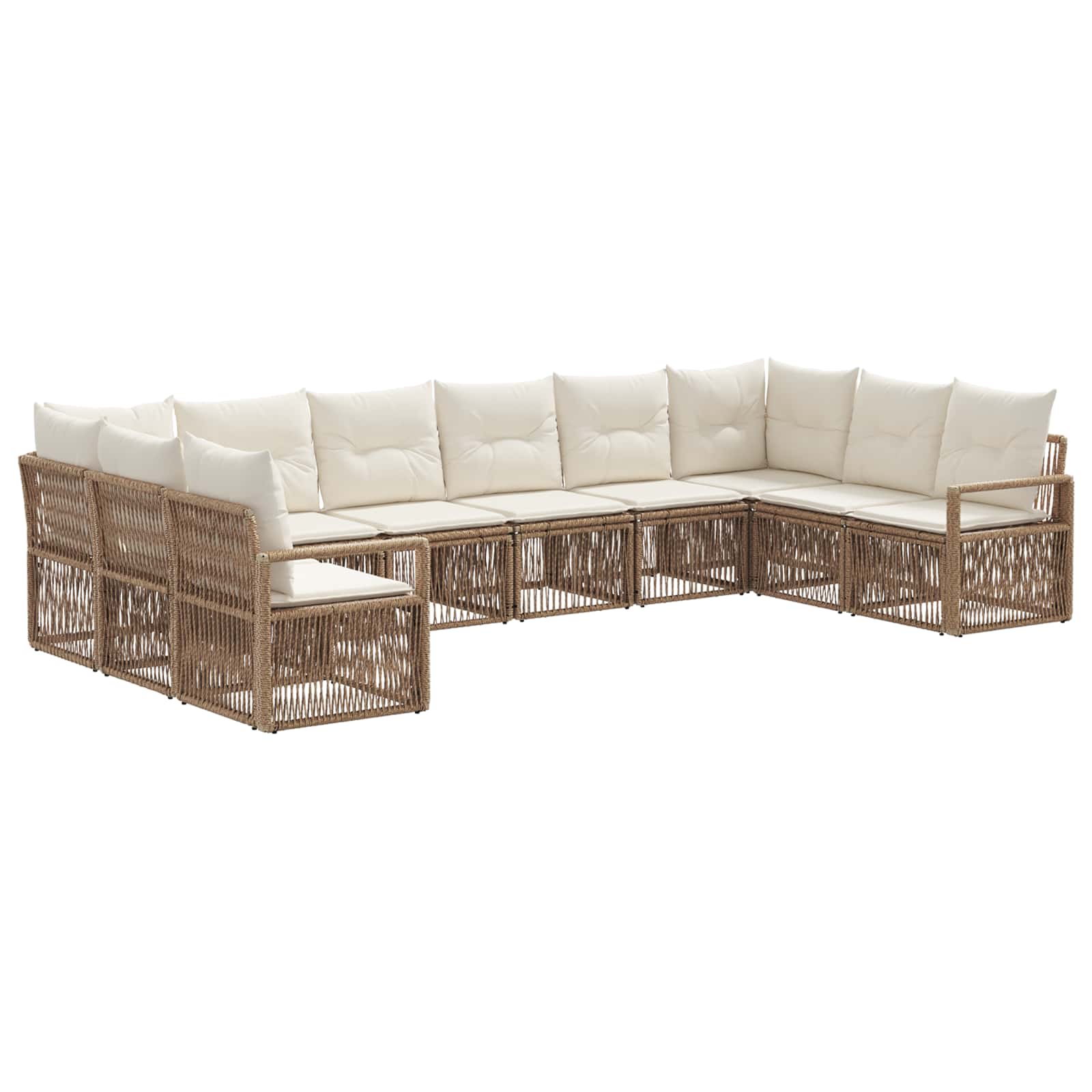 Gartensofa-set 10 pcs Beige Poly-Rattan