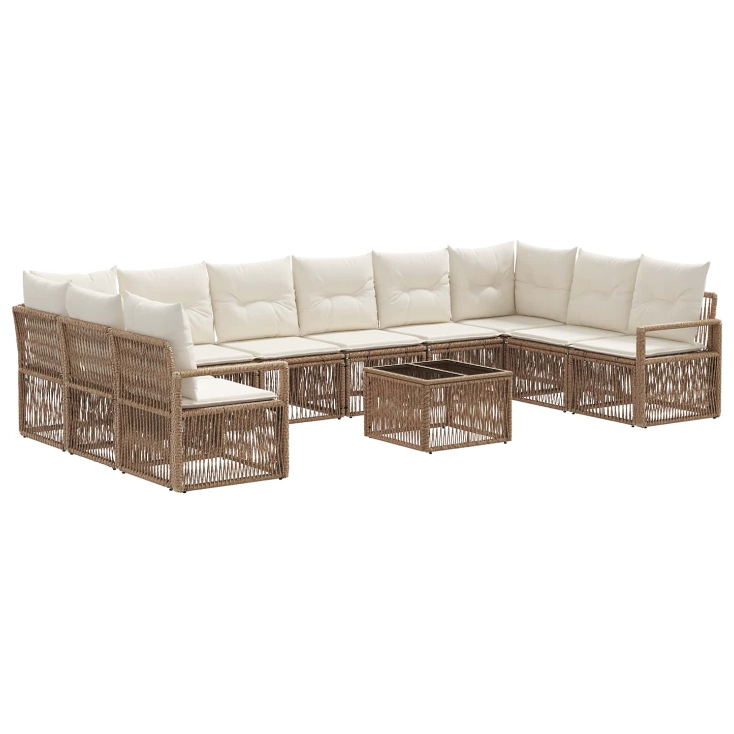Gartensofa-set 11 pcs Beige Poly-Rattan