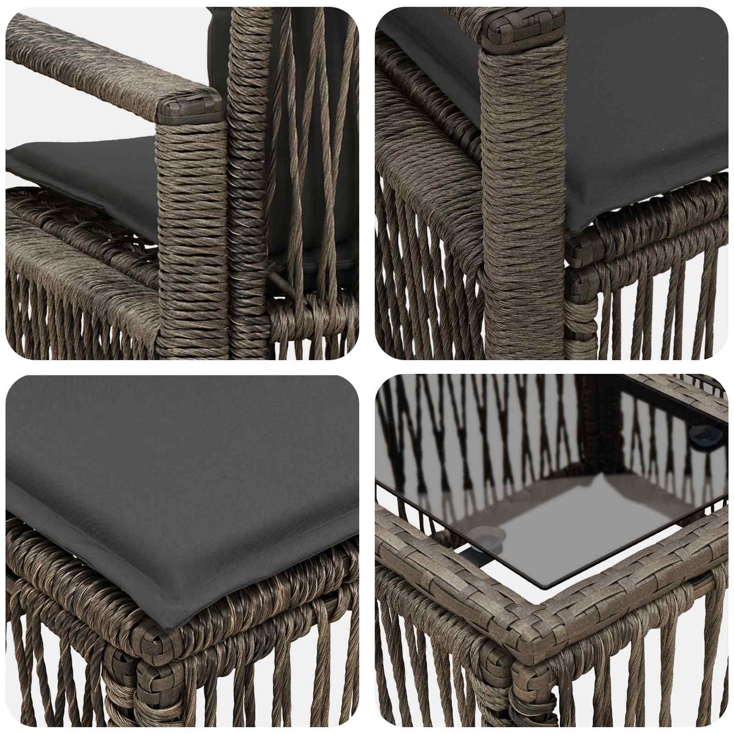 Gartensofa-set 10 stk. Grau Poly-Rattan