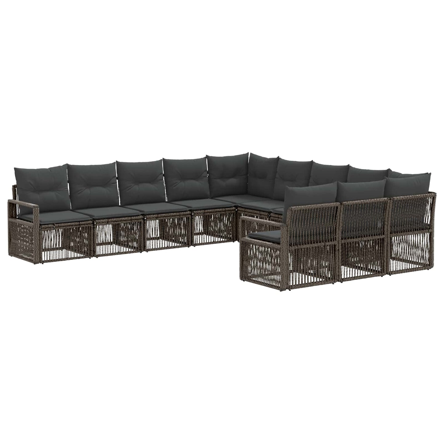 Gartensofa-set 11 pcs Grau Poly-Rattan