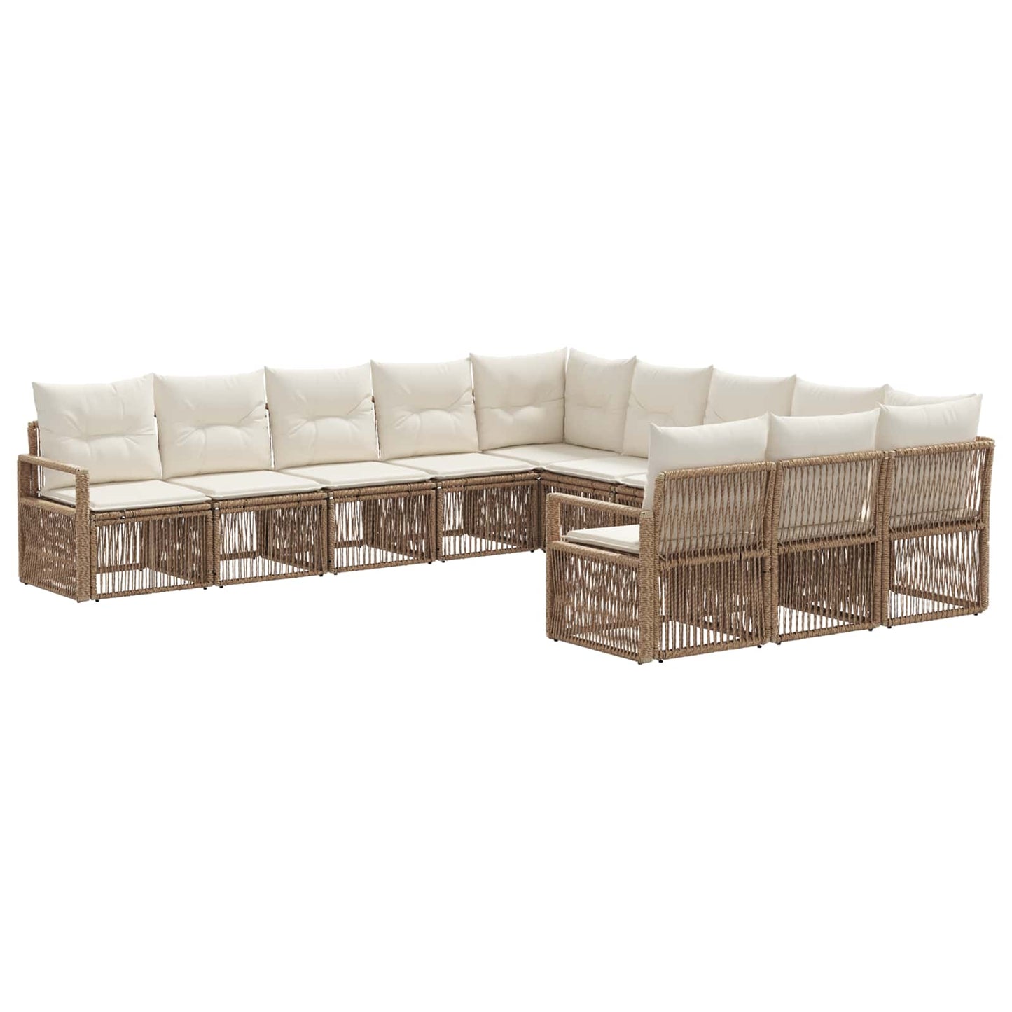 Gartensofa-set 11 pcs Beige Poly-Rattan