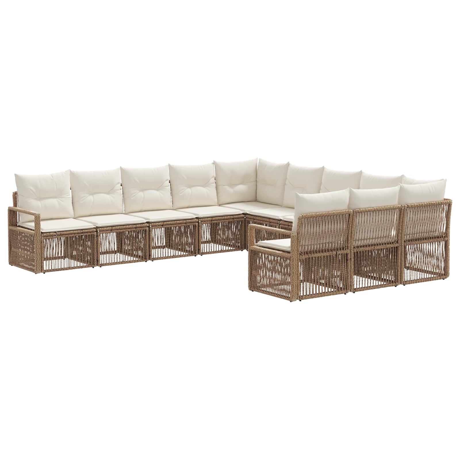 Gartensofa-set 11 pcs Beige Poly-Rattan