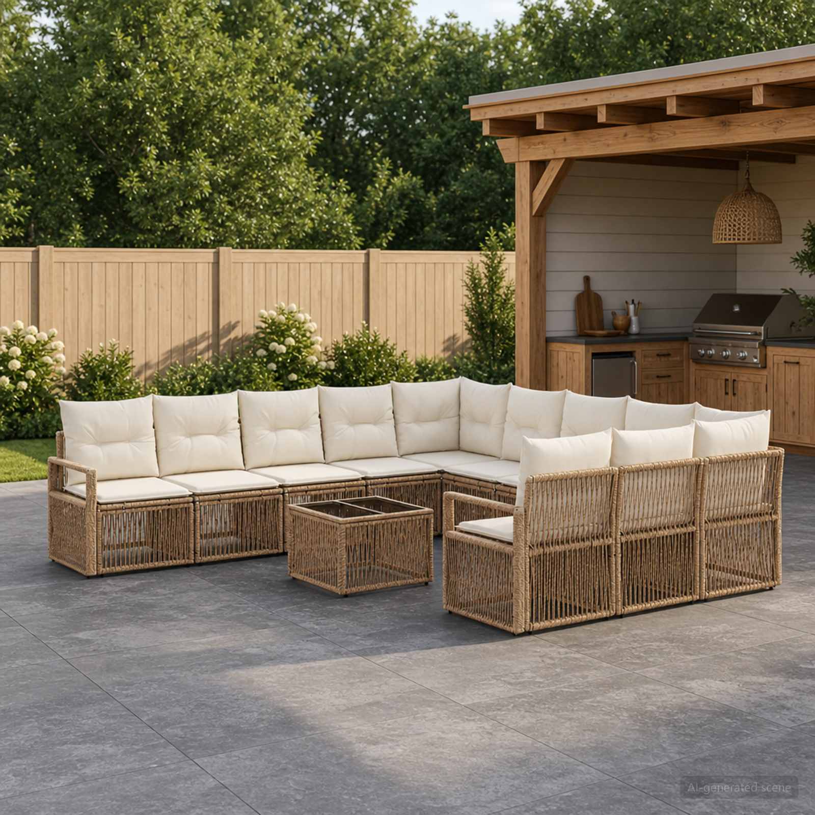 Gartensofa-set 12 pcs Beige Poly-Rattan