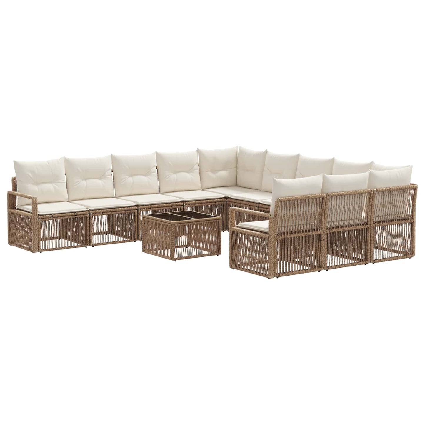 Gartensofa-set 12 pcs Beige Poly-Rattan