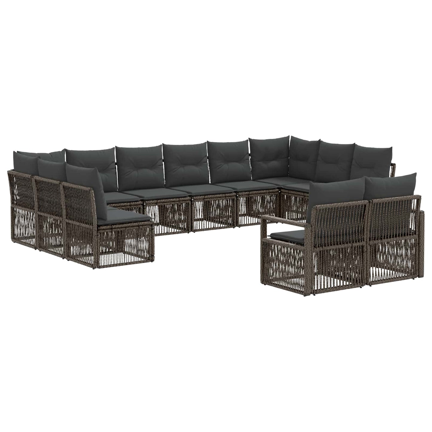 Gartensofa-set 12 stk. Grau Poly-Rattan