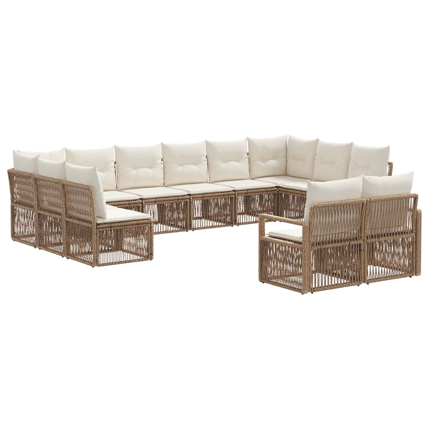 Gartensofa-set 12 pcs Beige Poly-Rattan