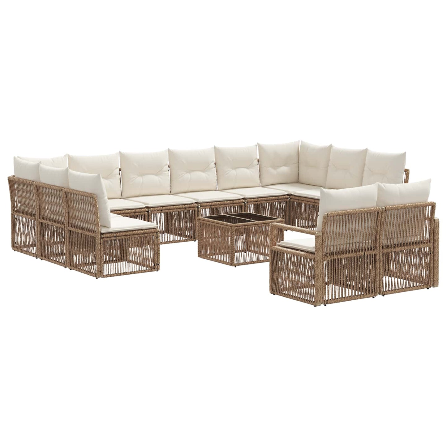 Gartensofa-set 13 pcs Beige Poly-Rattan