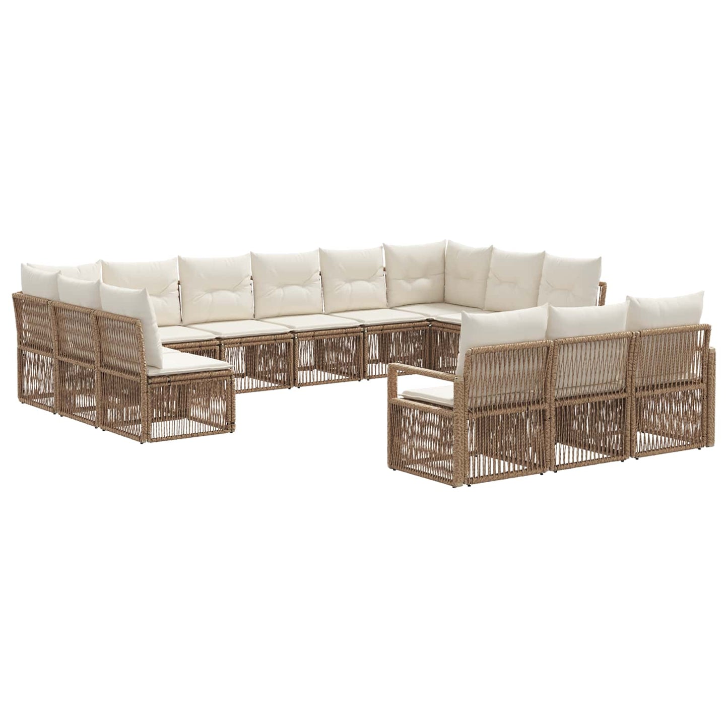 Gartensofa-set 13 pcs Beige Poly-Rattan